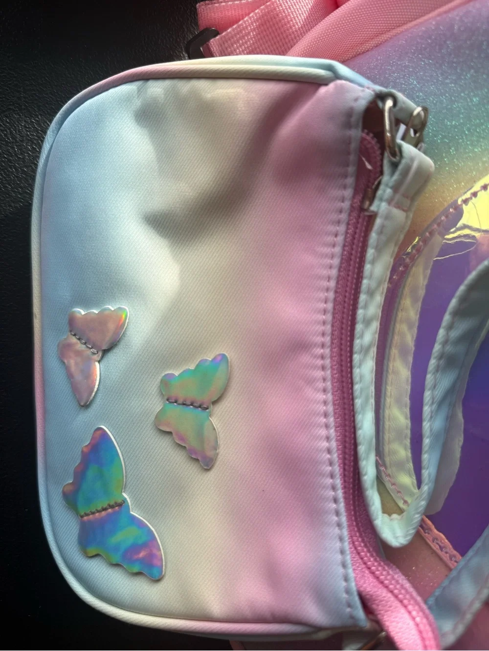 Olivia Miller Pink Pastel Rainbow Heart & Butterfly Crossbody Bag Set